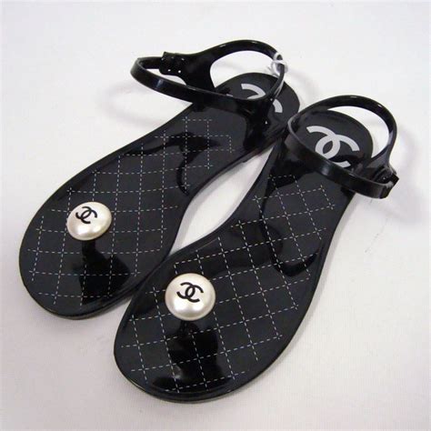 chanel jelly flip flops price|Chanel sandals cc logo.